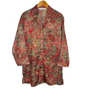 NEW! Vintage Victoria’s Secret VS Paisley Floral Multicolor Night Sleep Shirt S